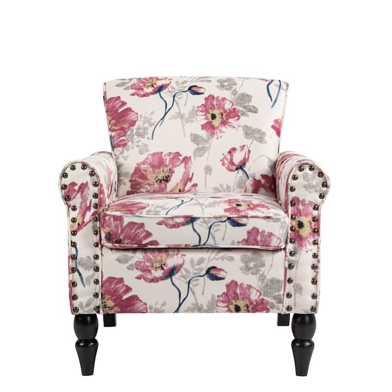 Mid-Century Modern Accent Chairs with Nailhead Trim
