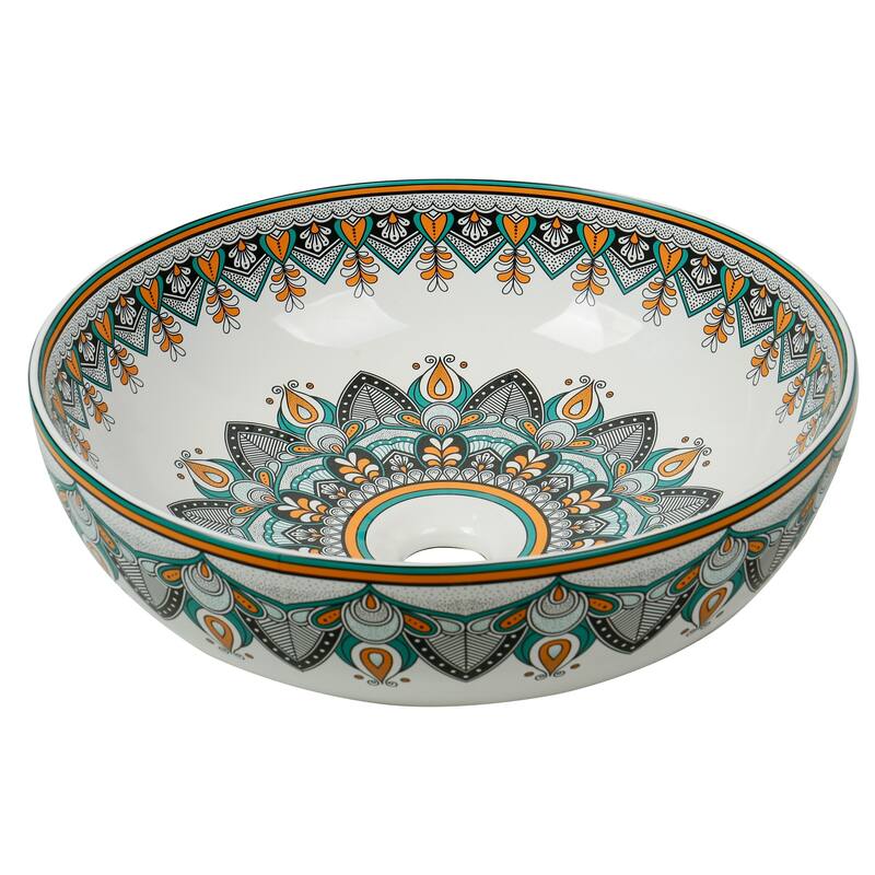 16" Round Artistic Ceramic Vessel Sink
