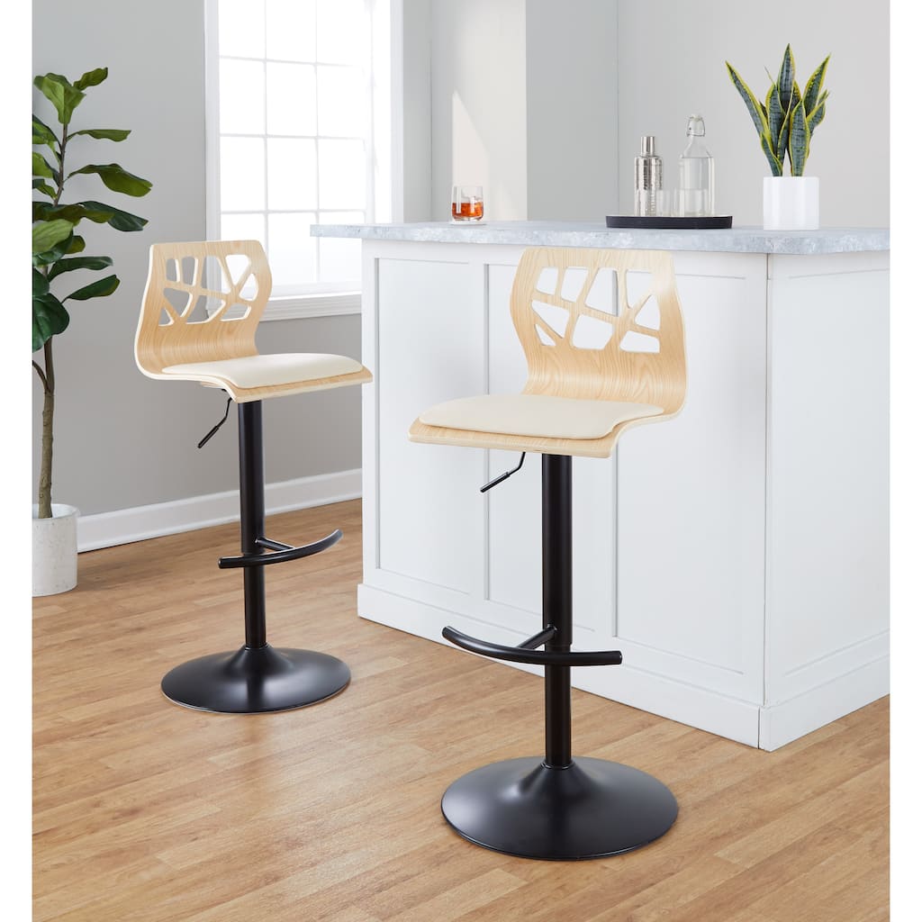 Carson Carrington Sala Adjustable Bar Stool with Rounded T Footrest (Set of 2)