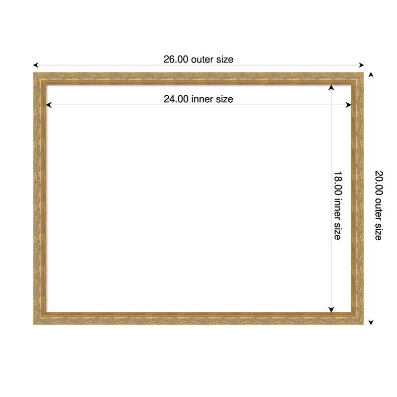 Mila Framed Dry Erase Magnetic Board - 26 x 20 in - Mila Dark Gold