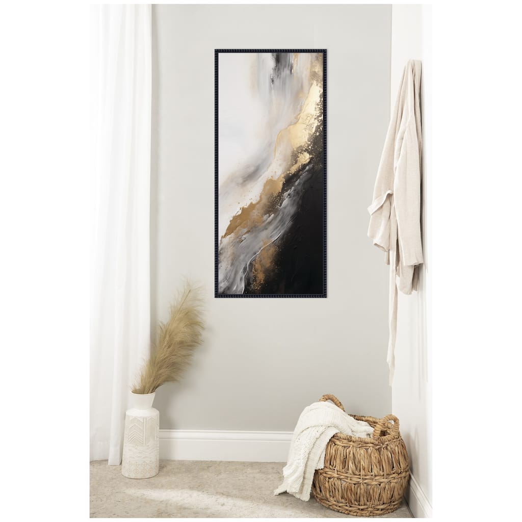 Kate and Laurel Luxe Drift Modern Glamour Abstract by The Creative Bunch Studio Framed Canvas Wall Art Print