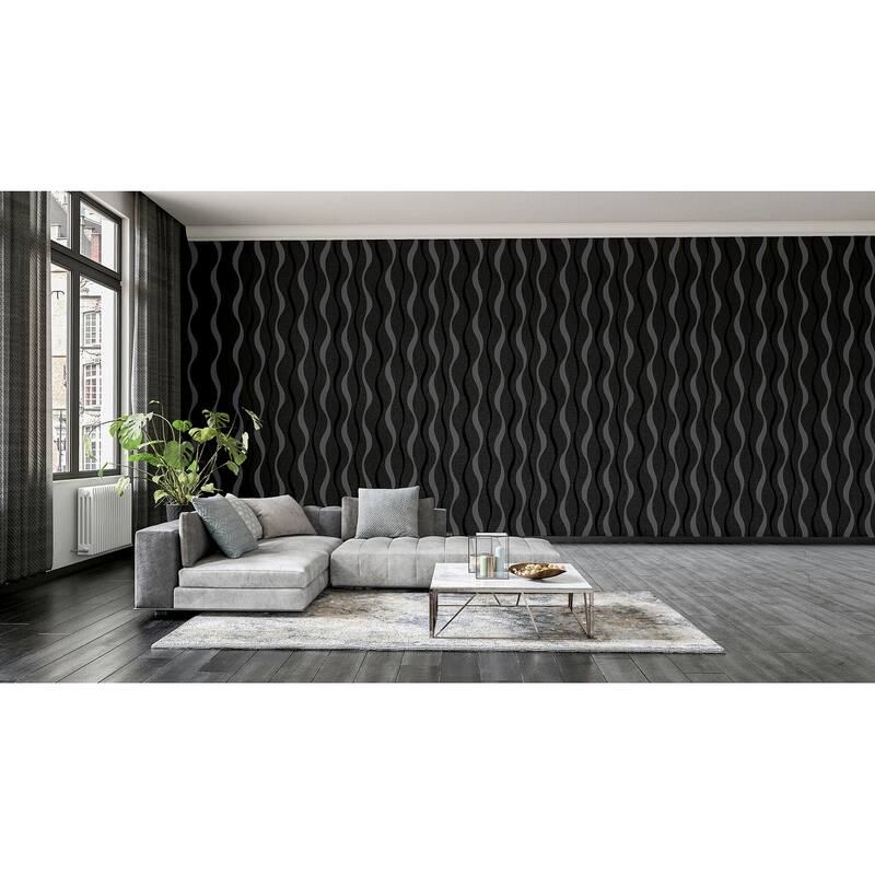 Arthouse Tazz Black Ribbons Wallpaper
