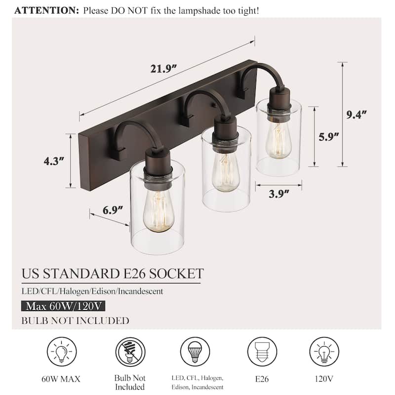 Bathroom Vanity Light Fixtures - Farmhouse Wall Light for Bathroom
