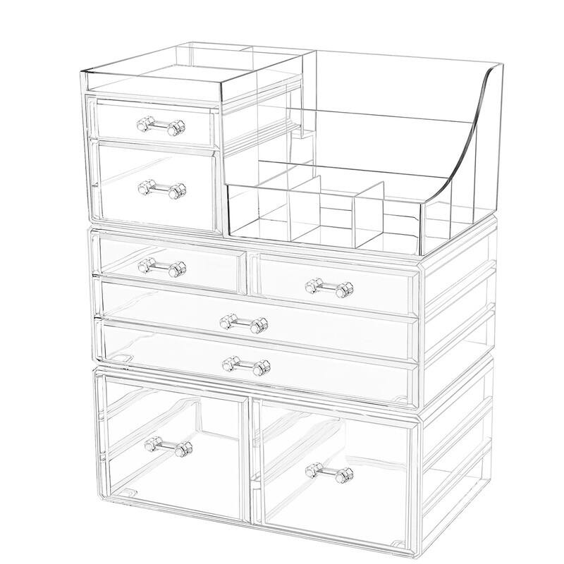 2 Pack Clear Makeup Storage Organizer