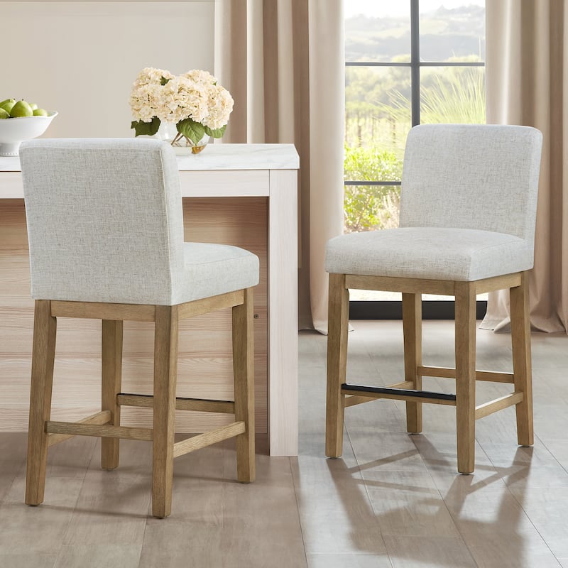 Modern 26" H Upholstery Counter Stools - Set of 2 - Cherry