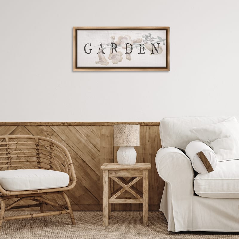 Stupell Rustic Garden & Flower Framed Floater Canvas Wall Art Design By Lil' Rue