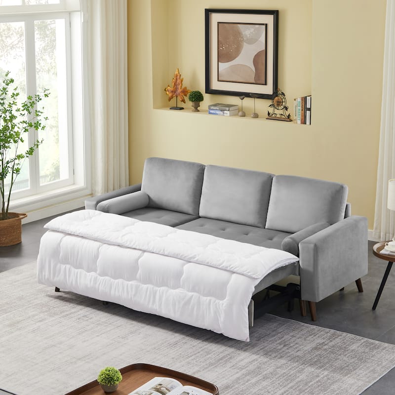 88" Reversible Pull out Sleeper Sectional Storage Sofa Bed,Corner sofa-bed with Storage Chaise Left/Right Handed Chaise