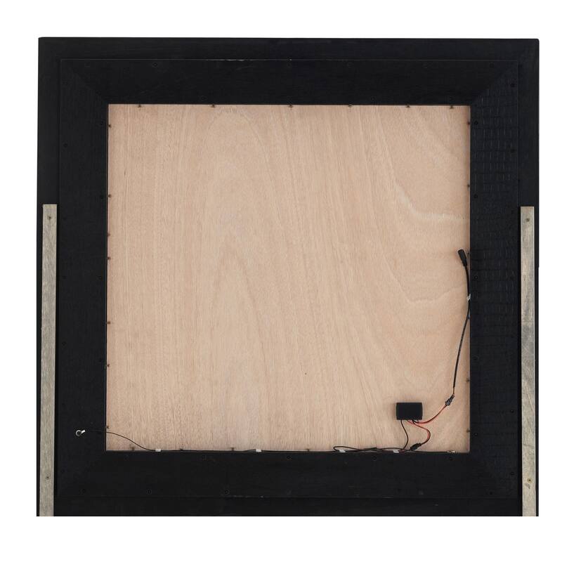 LED Lighted Wooden Framed Square Dresser Mirror - 38" - Black