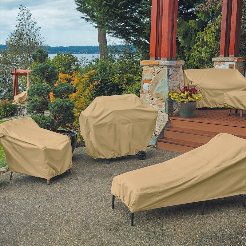 Classic Accessories Terrazzo Water-Resistant 26 Inch High Back Patio Chair Cover