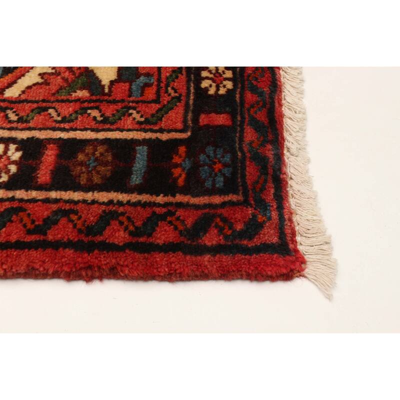 ECARPETGALLERY Hand-knotted Andelz Red Wool Rug - 3'6 x 10'1