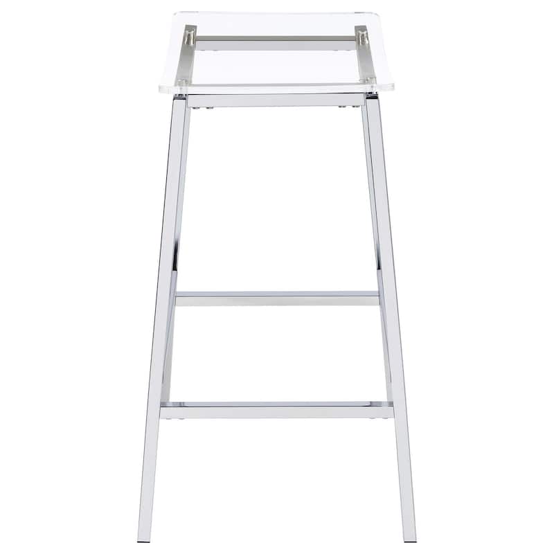 Clapper Clear and Chrome Stools (Set of 2)