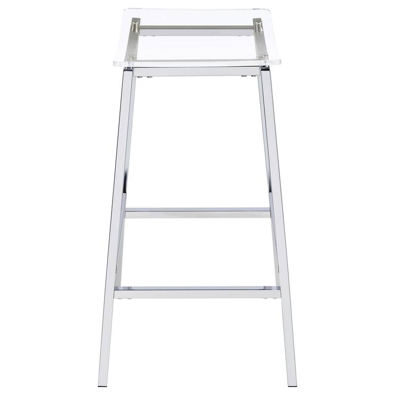 Clapper Clear and Chrome Stools (Set of 2) On Sale Bed Bath