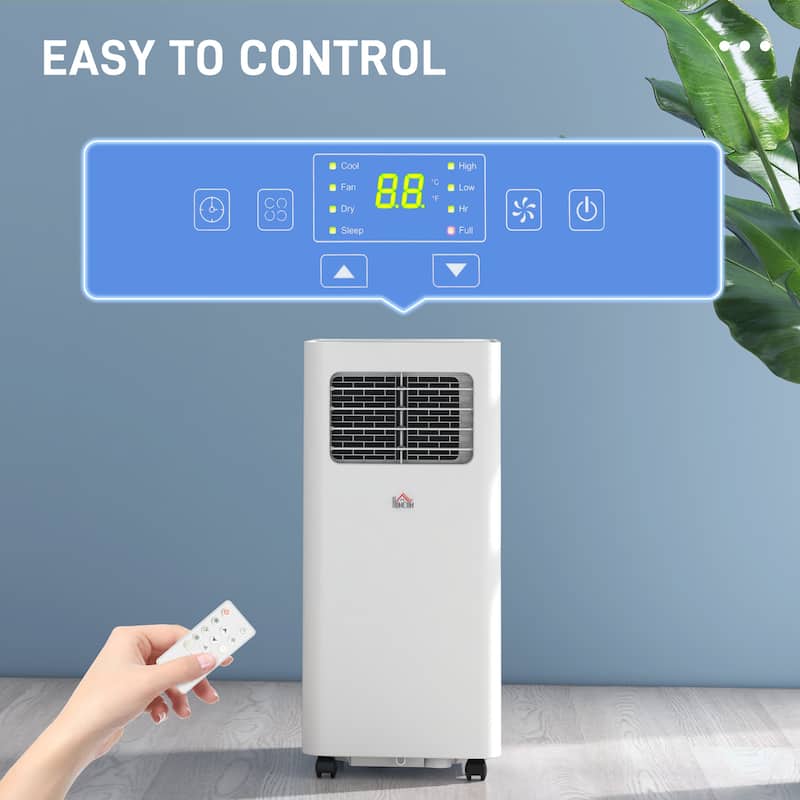 8000 BTU Portable Air Conditioner with Dehumidifier, 3-in-1 Room AC for Up to 345 Sq Ft, Remote, Timer