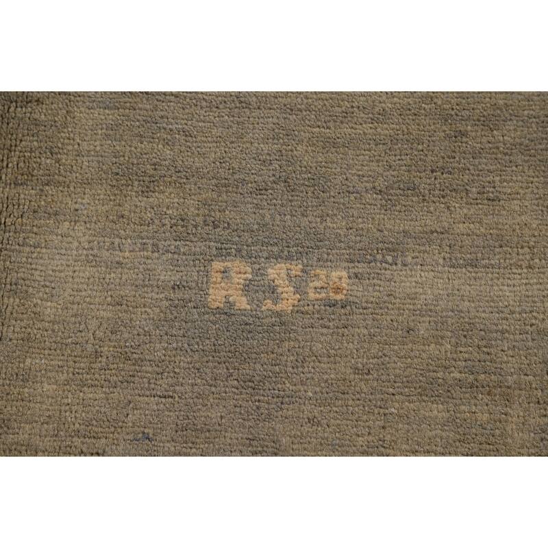 Modern Gabbeh Oriental Rug Hand-Knotted Nursery Wool Carpet - 2'10"x 3'10"