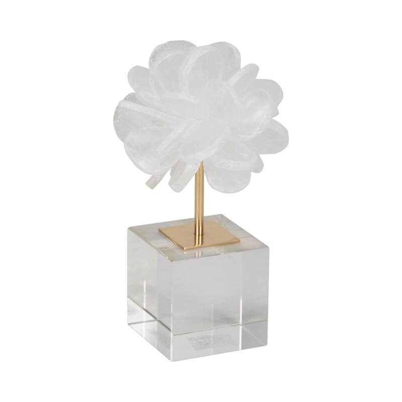 Sagebrook Home JLiliana Crystal Flower Statuary, Perfect for Decor