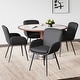 preview thumbnail 4 of 7, Modern minimalist dining chair faux leather upholstery with metal legs Black - Set of 4