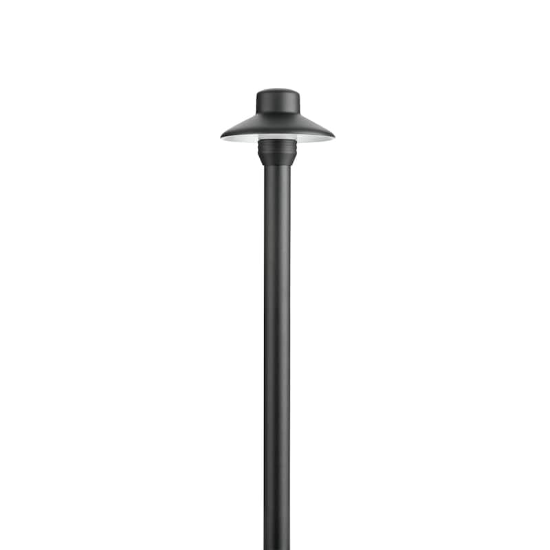Kichler Lighting 12V Brass 3" Dome Small Hat Path Light in Black Brass (Drop-In), Landscape Lighting, (17.25" x 4.25"), 15506BKB