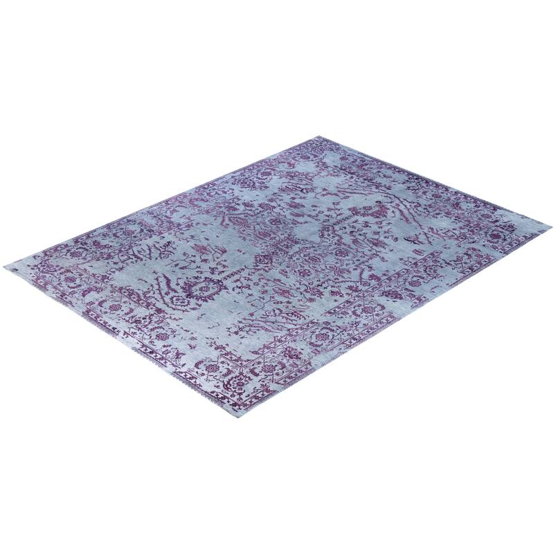 Ikat One-of-a-Kind Hand-Knotted Area Rug, Blue - 9' 1" x 12' 1"