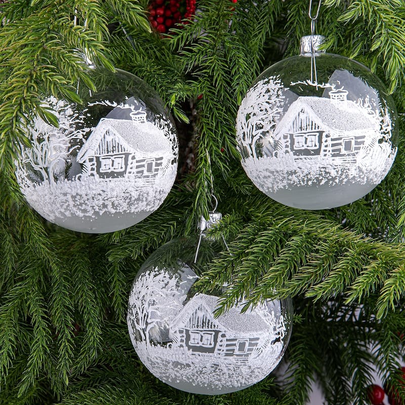 STP Goods Winter Cottage Christmas Tree Ornament Set of 3 - On Sale ...