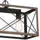 preview thumbnail 8 of 48, Acroma 3 - Light Linear Modern Farmhouse Rectangle Chandelier - N/A
