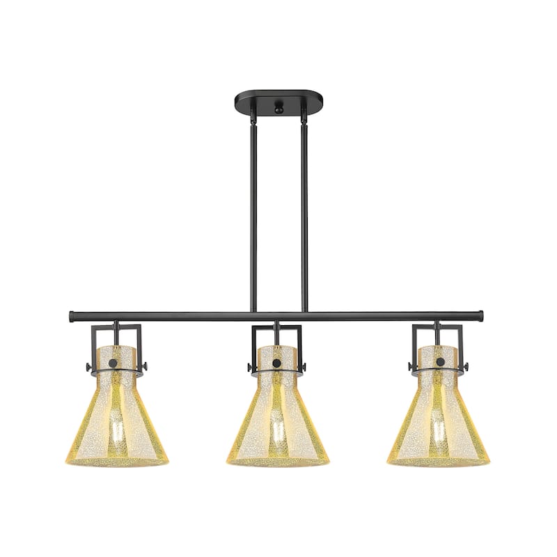Innovations Lighting 411-3I-16-42 Newton Cone Linear Newton Cone 3 - Matte Black / Mercury