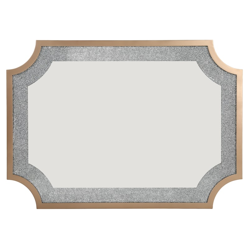 Rectangle Wall Mirror Sparkling Crystal Diamond Accent Bathroom Vanity Mirror