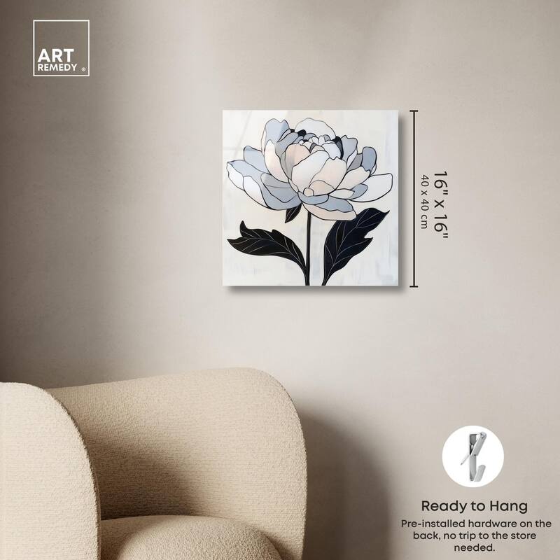 Gray Scale Flower I Acrylic by Art Remedy, Ready to Hang
