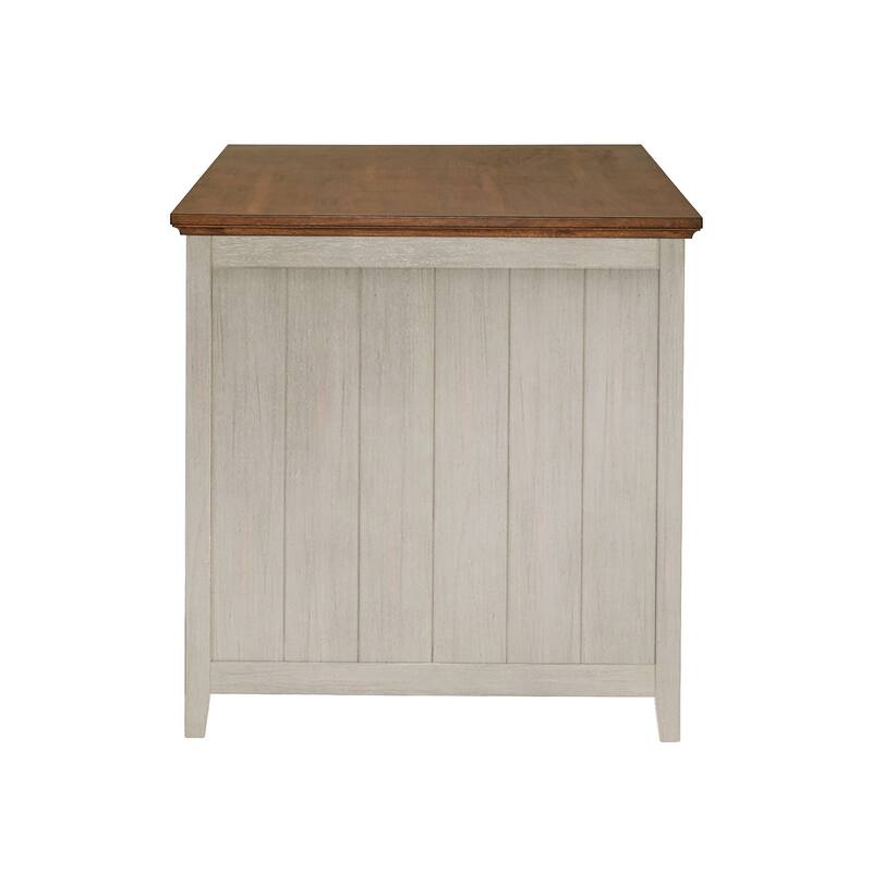 Eleanor Two-Tone Antique Finish Extendable Kitchen Island with 3 Drawers by iNSPIRE Q Classic