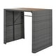 preview thumbnail 9 of 13, 5-Piece Outdoor Wicker Counter Height Dining Set with Removable Cushion and Acacia Wood Table Top