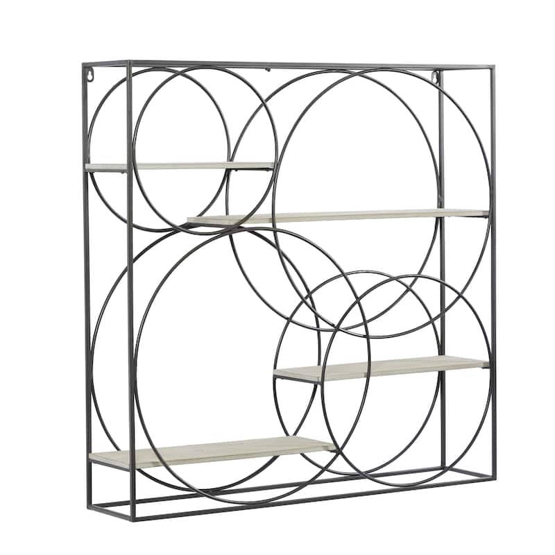 Metal 4 Shelves Room Wall Shelf - Gray - Roche River Decor