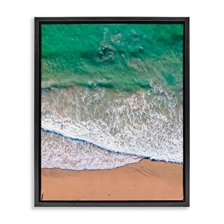 Stupell Crisscross Shore Waves Framed Floater Canvas Wall Art Design By ...
