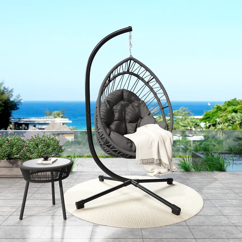 Anmytek Egg-Shaped Hanging Swing Chair with Stand