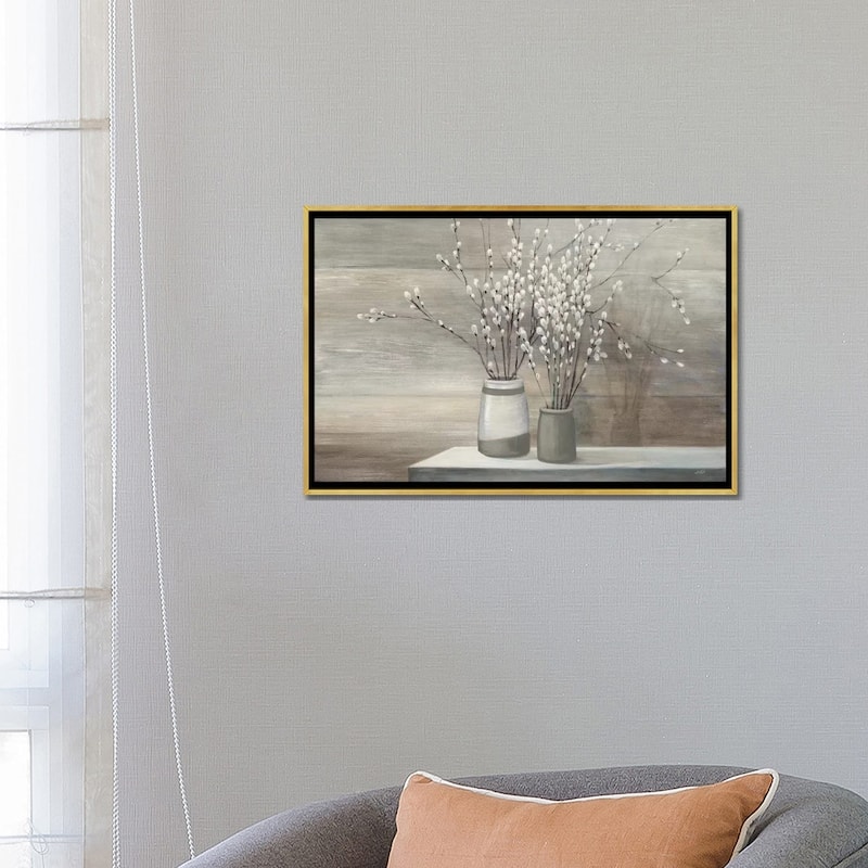 iCanvas "Willow Still Life Gray Pots" by Julia Purinton Framed Canvas Print