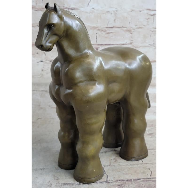 Modern Art Trojan Horse Bronze Statue Sculpture After Botero Boterismo 10 Inches X 10 Inches