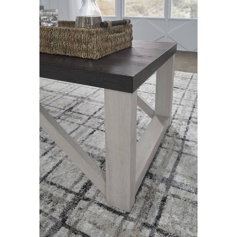 Signature Design by Ashley Dorrinson Antique White Table (Set of 3) - 48"W x 24"D x 17"H