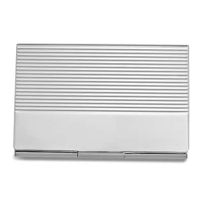 Curata Nickel-Plated Ribbed Business Card Case