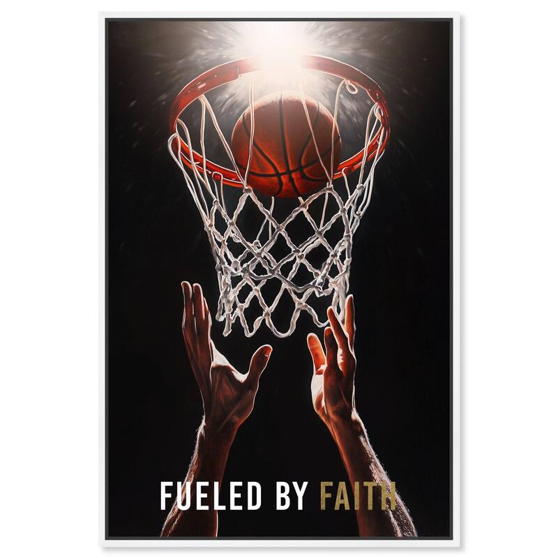 Fueled by Faith Basketball Canvas by Art Remedy - White - 20" x 30"