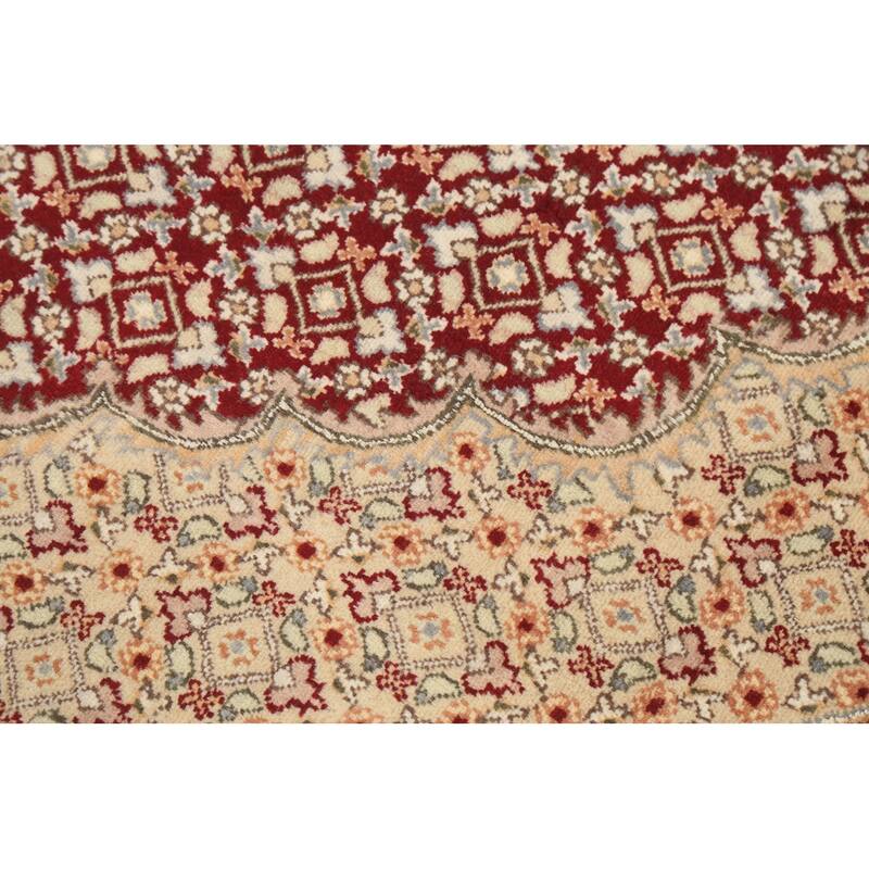 Wool/ Silk Vegetable Dye Oriental Tabriz Mahi Area Rug Handmade Carpet - 10'0" x 10'2" Round