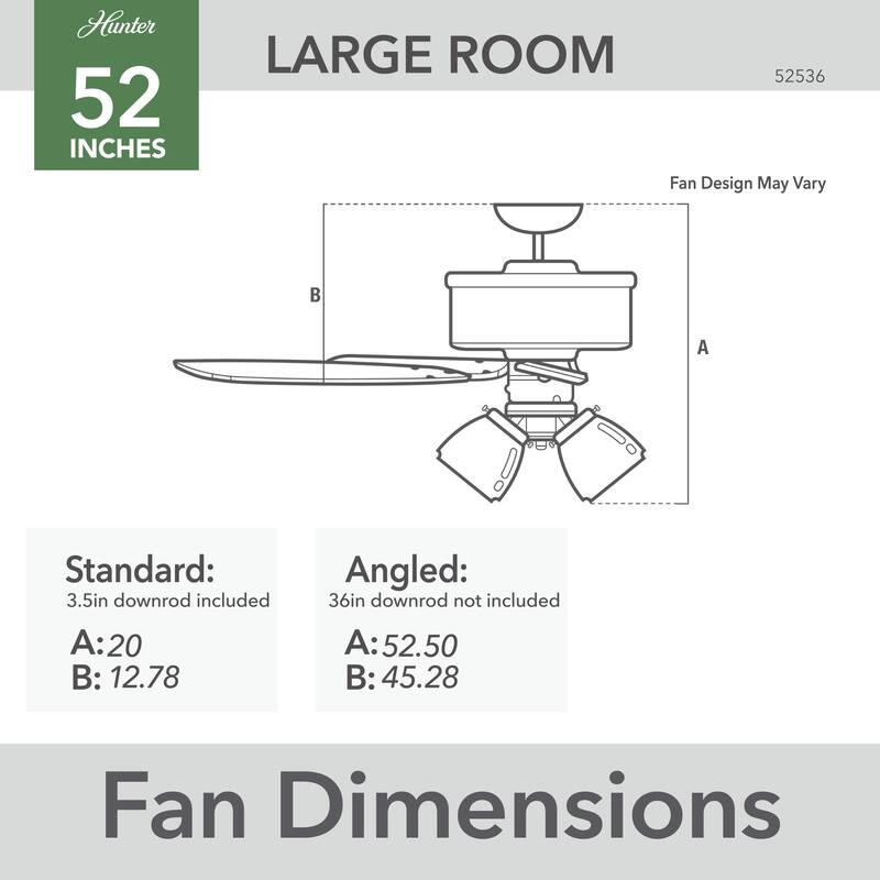 Hunter 52" Crestfield Ceiling Fan w/ LED Light Kit, Pull Chain - Farmhouse, Transitional - EASY INSTALLATION!
