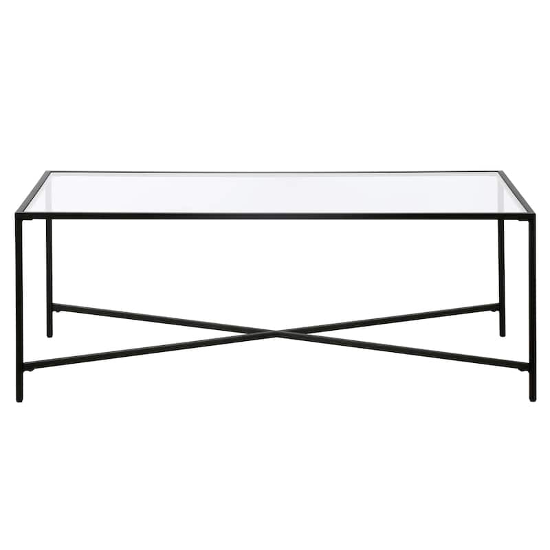 Henley 48" Wide Rectangular Coffee Table with Glass Top