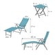 preview thumbnail 21 of 56, Outdoor Aluminum Folding Adjustable Chaise Lounge Chair and Table Set