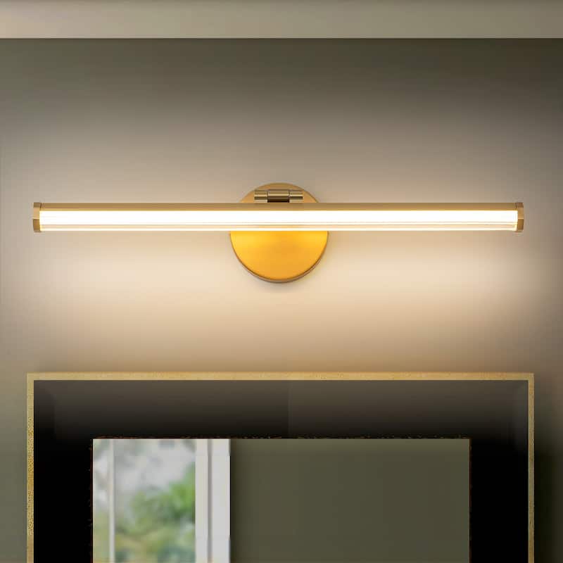 22" Modern Black/Gold Linear LED Bathroom Vanity Light Bar