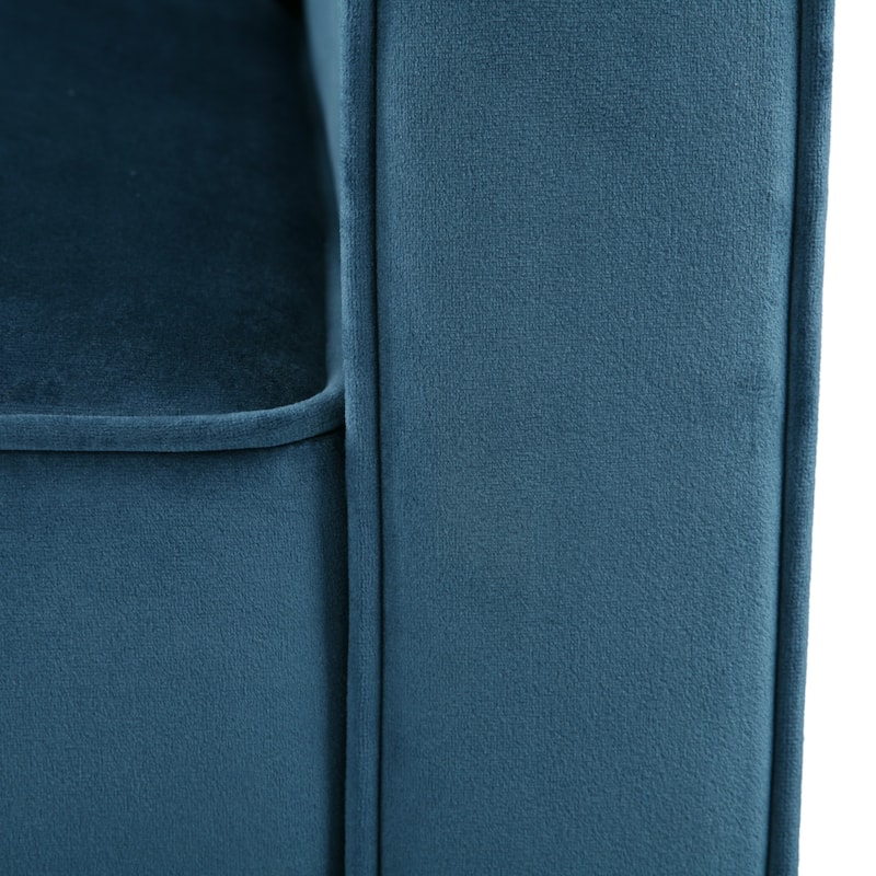 Roomfitters Velvet Accent Chair, Upholstered Armchair for Living Room Seating with Sloping Arms, Cozy Club Chair