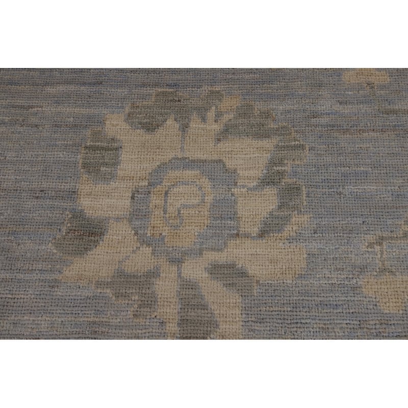 Blues Oushak Turkish Area Rug Handmade Wool Carpet - 8'0"x 9'10"