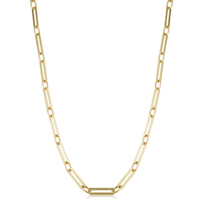 14k Yellow Gold 3.9 millimeter Polished Paperclip Chain Necklace