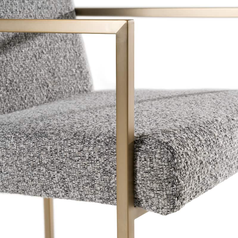 Modrest Suzanne Modern Grey Fabric & Antique Brass Dining Chair