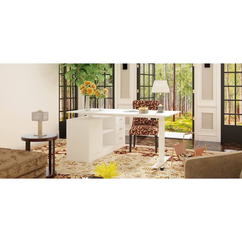 Ultimate Home Office Desk with Electric Lift Top Wrting Desk Working