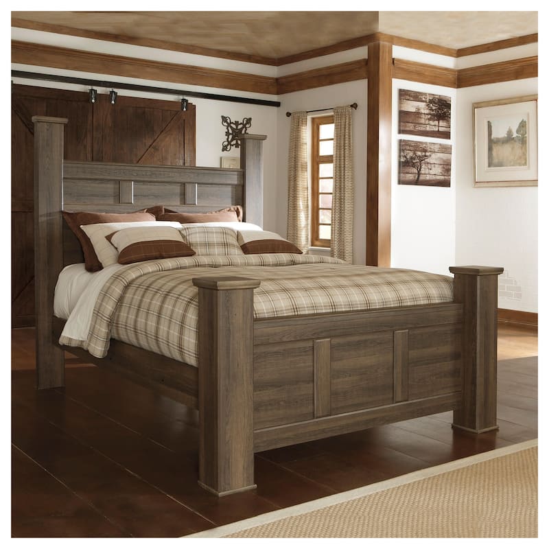 Juararo Dark Brown Poster Bed