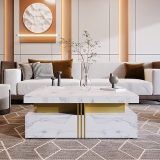 Modern Square Storage Coffee Table with 4 Drawers - Bed Bath & Beyond ...
