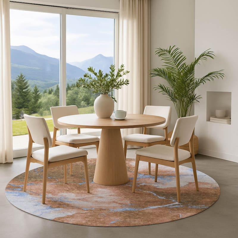 Premium Washable Super Soft Contemporary Mayfield Rug - Terracotta - 8' x 8'